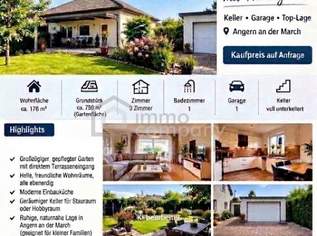 Wohnen im Grünen: Attraktives Einfamilienhaus mit Garten, Keller & Garage, 420000 €, Immobilien-Häuser in 2261 Gemeinde Angern an der March