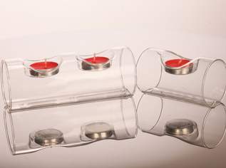 2 Teelichthalter Glas 2 Teelichthalter Glas