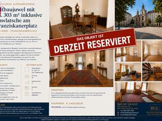 Exklusive Altbauresidenz mit ca. 303 m² am Franziskanerplatz – Wohnen in einer der schönsten Lagen Wiens, 3400000 €, Immobilien-Wohnungen in 1010 Innere Stadt