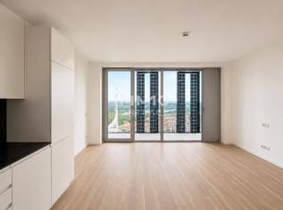 Erstbezug: 34. Etage DC2 Tower - Kompaktes Premium-Studio mit Loggia, 1100 €, Immobilien-Wohnungen in 1220 Donaustadt