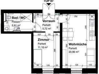 Betreutes Wohnen: Geförderte Altbauwohnung in Graz: 2 Zimmer und Wohnküche, 499.01 €, Immobilien-Wohnungen in 8041 