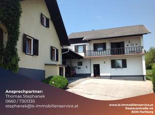 Zweifamilienhaus mit Nebengebäuden und großem Grundstück – vielseitiges nutzbares Anwesen in sonniger Ruhelage, 457500 €, Immobilien-Häuser in 7534 Olbendorf