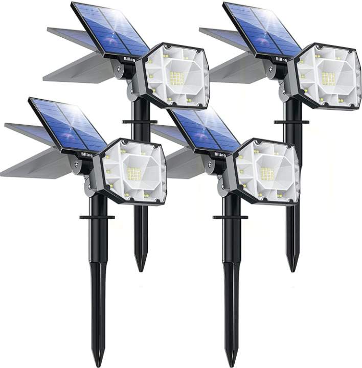 4 Solar Gartenleuchten LED