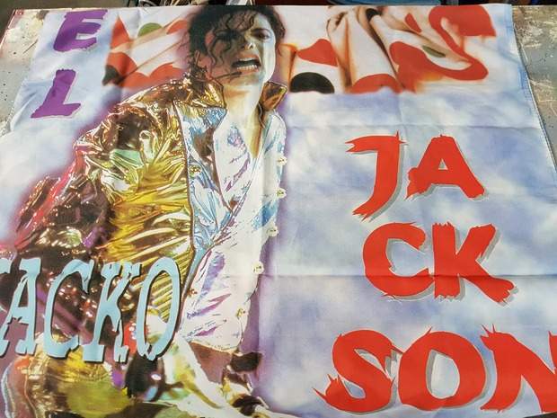 Michael Jackson - Stofftuch - riesig 150 x75 cm (verm. Seide) - Rarität