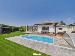 Moderner Bungalow mit Pool, Garage und Traumgarten – Wohnen auf einer Ebene, 450000 €, Immobilien-Häuser in 2292 Stopfenreuth Moderner Bungalow mit Pool, Garage und Traumgarten – Wohnen auf einer Ebene, 450000 €, Immobilien-Häuser in 2292 Stopfenreuth