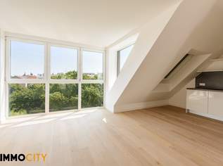 Erstbezug zur Miete – großzügige Dachgeschosswohnung mit 33,50 m² Südwest-Dachterrasse am Erlachplatz, 0 €, Immobilien-Wohnungen in 1100 Favoriten