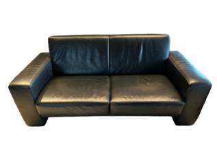 Hochwertige Designer-Wohlandschaft/Sofagarnitur KOINOR Nove, Echtleder schwarz