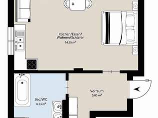 Sonnige Kleinwohnung 36,46m² verfügbar!, 560.59 €, Immobilien-Wohnungen in 8055 
