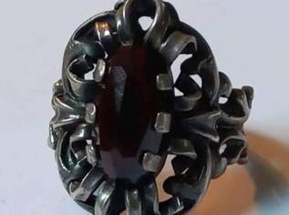 Historismus Collier, fünfreihiges Silber Collier & Ring, 835 Silber, Granat Historismus Collier, fünfreihiges Silber Collier & Ring, 835 Silber, Granat
