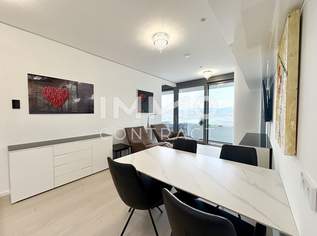 Attraktiv möblierte 3 Zimmer mit Ausblick - DANUBEFLATS - Pool, Gym, Lounges, Supermarkt im Haus, 1899.43 €, Immobilien-Wohnungen in 1220 Donaustadt