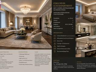 Exklusives Luxusapartment mit 5-Sterne-Hotelkomfort im Herzen Wiens ! ++ Wellness und Conciergeservice, Voll möbliert, 2290000 €, Immobilien-Wohnungen in 1010 Innere Stadt