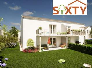 Gartenwohnung im Niedrigenergiehaus mit 3 Zimmern, Solar/Wärmepumpe, Terrasse, Garten und 2 Parkplätze, 279900 €, Immobilien-Wohnungen in 2460 Gemeinde Bruck an der Leitha