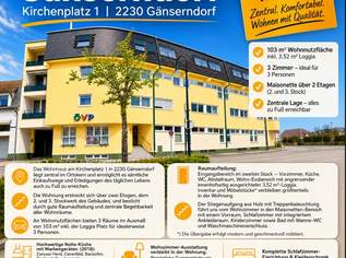 Maisonette 3 Zimmer mit Loggia, Aufzug wird eingebaut!, 335000 €, Immobilien-Wohnungen in 2230 Gemeinde Gänserndorf Maisonette 3 Zimmer mit Loggia, Aufzug wird eingebaut!, 335000 €, Immobilien-Wohnungen in 2230 Gemeinde Gänserndorf