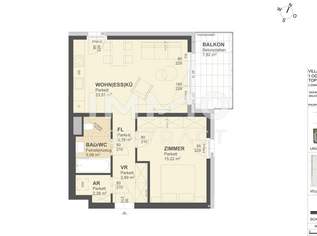 KREMSER WOHNDOMIZIL 2Zi- 53qm - Balkonwohnung, Lift, Tiefgarage, in beliebter Grünruhelage, 296000 €, Immobilien-Wohnungen in 3500 Am Steindl
