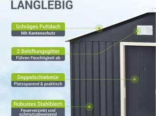 Aluminium Gartenhütte XXL Anthrazit 