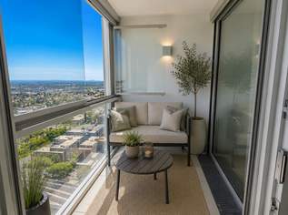 U1 Kagran - Blick über Wien - Loggia - Fitnessraum - Deckenkühlung - Sauna - Pool am Dach, 1448 €, Immobilien-Wohnungen in 1220 Donaustadt