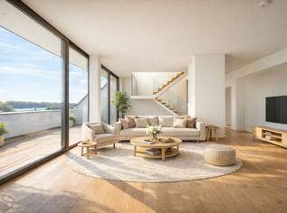 ERSTBEZUG MIT BADESTEG AM WASSER: Ruhelage mit Fernblick über die Donau I großzügige Terrassen & geräumige Wohnküche, 1790000 €, Immobilien-Wohnungen in 1190 Döbling