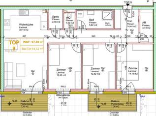 Neubau 4 Zimmer Warm mit 2 Balkonen, inkl. BK und 2 PKW-Stellplätzen, 1297.84 €, Immobilien-Wohnungen in 2424 Zurndorf