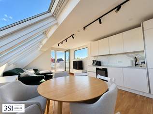 Lichtdurchflutete 3-Zimmer-Dachgeschoss-Maisonette mit großzügigen Terrassen & Panoramablick nahe Alte Donau, 595000 €, Immobilien-Wohnungen in 1220 Donaustadt