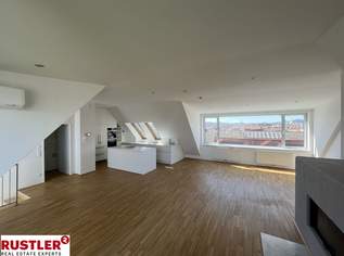 Traumhafte Maisonettewohnung mit Dachterrasse und Kamin - Blick auf den Stephansdom, 3732.93 €, Immobilien-Wohnungen in 1070 Neubau