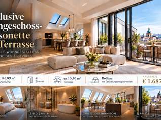 EXKLUSIVE DG-MAISONETTE ,145,89 m² ,TERRASSE, BLICK ZUM STEPHANSDOM, INDIVIDUELLE GESTALTUNG, 1687000 €, Immobilien-Wohnungen in 1030 Landstraße EXKLUSIVE DG-MAISONETTE ,145,89 m² ,TERRASSE, BLICK ZUM STEPHANSDOM, INDIVIDUELLE GESTALTUNG, 1687000 €, Immobilien-Wohnungen in 1030 Landstraße
