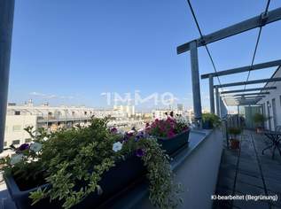Lichtdurchflutete 2-Zimmer-Wohnung (möbliert) mit großer Terrasse im letzten Liftstock, 995.49 €, Immobilien-Wohnungen in 1220 Donaustadt