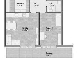 Top 25 A - Leben in Geidorf - 65m² Wfl mit 26m² Terrasse SW - Provisionsfrei!, 392000 €, Immobilien-Wohnungen in 8010 
