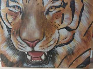 Tigerbild auf Leinwand 128  102 cm, 20 €, Haus, Bau, Garten-Geschirr & Deko in 5340 Sankt Gilgen