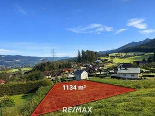*** TOP ANGEBOT 1134m² Baugrundstück 572/3 in Krieglach: Ruhige, Erhöhte Lage mit wundervollem Ausblick ***, 79380 €, Immobilien-Grund und Boden in 8670 Krieglach