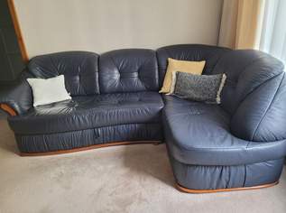 Echtledercouch dunkelblau 