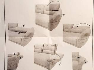 Echt-Leder Couch, Wohnlandschaft