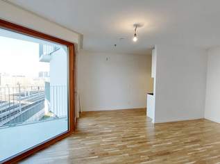 Sonnwendviertel: 1-Zimmer-Wohnung mit Balkon im 10. OG – Fitnessraum, Co-Working & Rooftop-Terrasse inklusive!, 899 €, Immobilien-Wohnungen in 1100 Favoriten