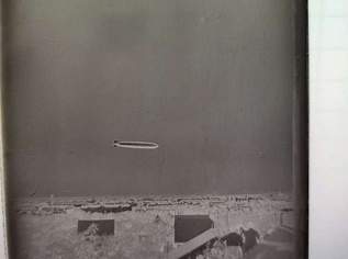 Absolute Rarität! 2 Photonegative Glasplatten mit Luftschiff 1913 oder 1931 Landung Wien Aspern 6x9cm