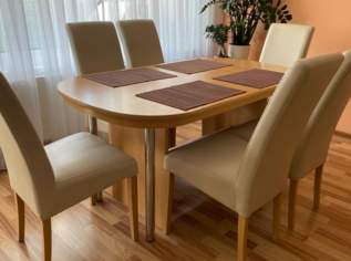 Ausziehbarer Tisch mit 6 Stühlen, 500 €, Haus, Bau, Garten-Möbel & Sanitär in 1200 Brigittenau