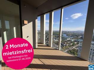 ***PENTHOUSE mit Blick zum KAHLENBERG *** 12 Minuten zum STEPHANSPLATZ, 3390 €, Immobilien-Wohnungen in 1220 Donaustadt