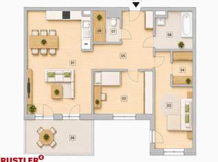 GUT AUFGETEILT: Moderne 3-Zimmer-Wohnung mit Balkon, 912.89 €, Immobilien-Wohnungen in 8054 