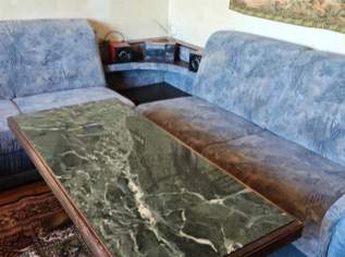 Couchganitur mit Bettfunktion und 2 Chouchsessel und echten Marmortisch , 100 €, Marktplatz-Sammlungen & Haushaltsauflösungen in 8442 Kitzeck im Sausal