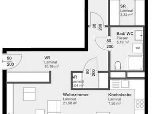 Top-Angebot: 2 MONATE MIETFREI - Moderne 2-Zimmer-Wohnung mit Loggia, 761.28 €, Immobilien-Wohnungen in 8020 