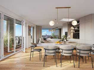 Penthouse with a view - Directly at the main train station: Commission-free + Completion in October, 950000 €, Immobilien-Wohnungen in 1100 Favoriten