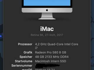 Apple iMac Retina i7, 4,2, 27“ 5K mid 2017