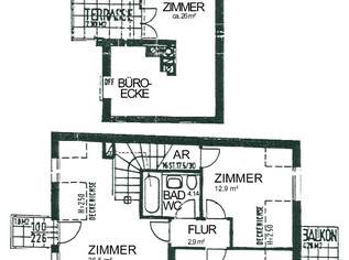 Schöne 4-Zimmer- Dachgeschoss-Maisonette mit 3 Balkonen im 19. Bezirk, 1851 €, Immobilien-Wohnungen in 1190 Döbling