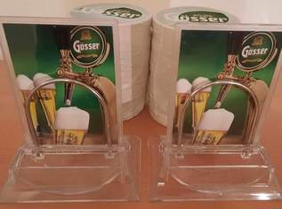 GÖSSER BIER / 2 Bierdeckelständer & 200 Bierdeckeln, 20 €, Marktplatz-Genuss & Kulinarik in 7201 Neudörfl