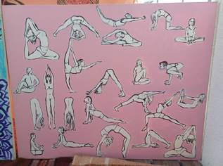 Asanas Yoga Acryl auf Leinwand