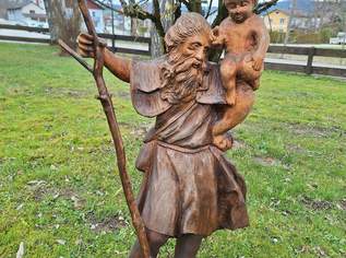 Christopherus-Statue, Schnitzhandwerkskunst, 850 €, Marktplatz-Antiquitäten, Sammlerobjekte & Kunst in 4873 Frankenburg am Hausruck