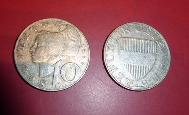 Österreichische Silbermünze 10 Schilling 1958