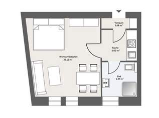 Sanierter Altbau-Traum: 38 m² Erstbezug mit separater Küche in Graz-Jakomini – TU-Nähe!, 597.31 €, Immobilien-Wohnungen in 8010 