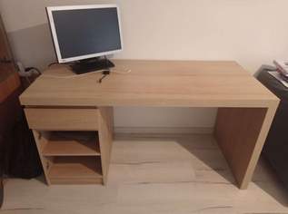 IKEA Schreibtisch MALM 140x65 Eichenfurnier, 75 €, Haus, Bau, Garten-Möbel & Sanitär in 1080 Josefstadt
