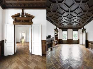 Herrschaftliche Wohnung in Villa mit Wientalblick | über 440m² Garten & möglicher Infinity Pool | ca. 4,40m Raumhöhe | Parkplatz | sanierungsbedürftig | U-Bahnnähe, 1500000 €, Immobilien-Wohnungen in 1130 Hietzing
