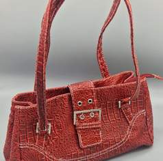 Handtasche Kunstleder rot
