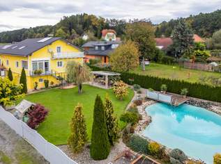 GARTENPARADIES für die ganze Familie mit Schwimmteich und 4 Garagen, 579000 €, Immobilien-Häuser in 8151 Hitzendorf